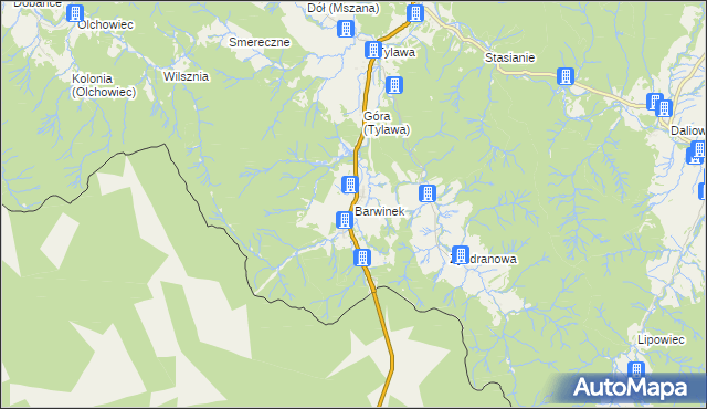 mapa Barwinek gmina Dukla, Barwinek gmina Dukla na mapie Targeo