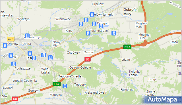 mapa Barycz gmina Dobroń, Barycz gmina Dobroń na mapie Targeo