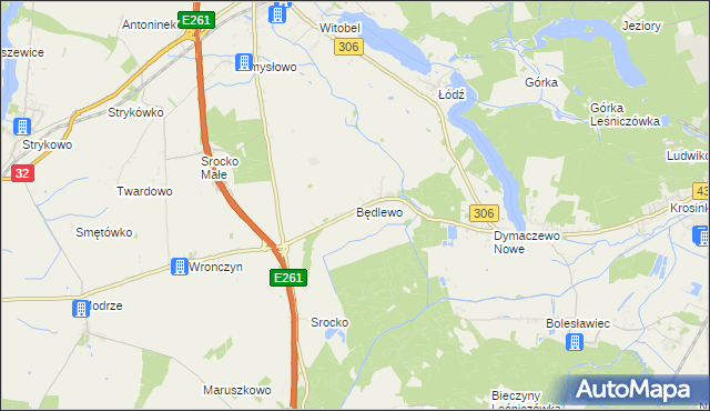 mapa Będlewo, Będlewo na mapie Targeo