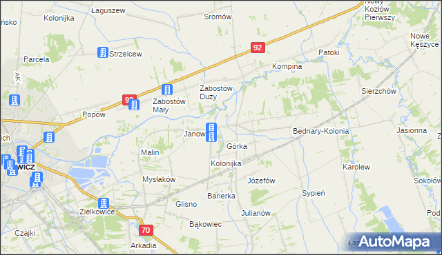 mapa Bednary gmina Nieborów, Bednary gmina Nieborów na mapie Targeo