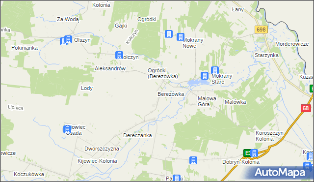 mapa Berezówka, Berezówka na mapie Targeo