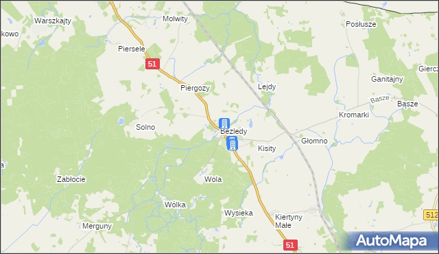 mapa Bezledy, Bezledy na mapie Targeo
