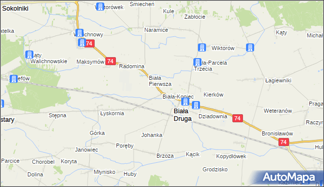 mapa Biała-Kopiec, Biała-Kopiec na mapie Targeo