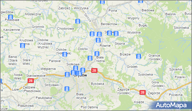 mapa Biała Niżna, Biała Niżna na mapie Targeo