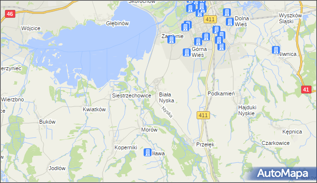 mapa Biała Nyska, Biała Nyska na mapie Targeo