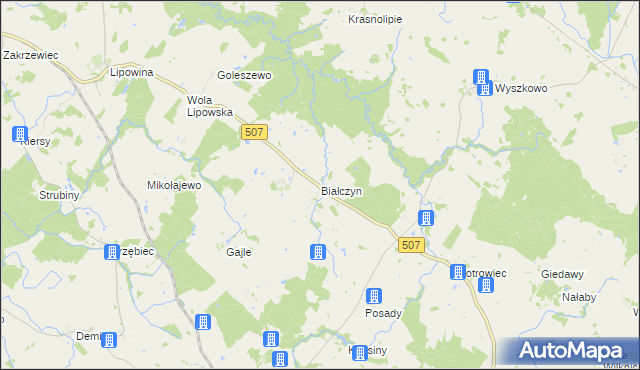 mapa Białczyn, Białczyn na mapie Targeo