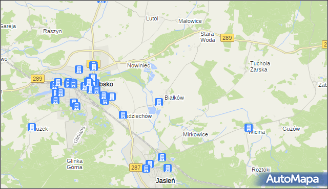 mapa Białków gmina Lubsko, Białków gmina Lubsko na mapie Targeo