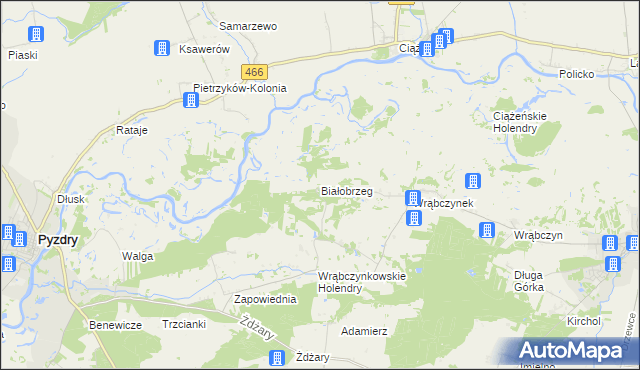 mapa Białobrzeg gmina Pyzdry, Białobrzeg gmina Pyzdry na mapie Targeo