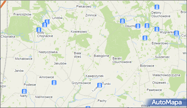 mapa Białogórne, Białogórne na mapie Targeo