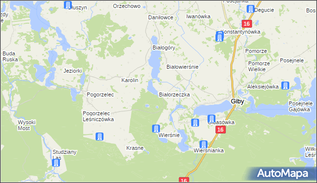 mapa Białorzeczka, Białorzeczka na mapie Targeo
