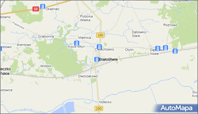 mapa Białośliwie, Białośliwie na mapie Targeo