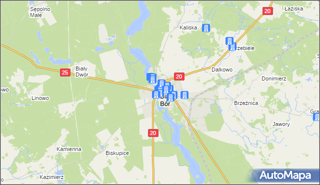mapa Biały Bór powiat szczecinecki, Biały Bór powiat szczecinecki na mapie Targeo