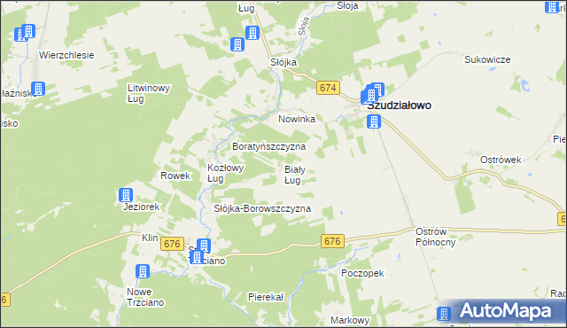 mapa Biały Ług gmina Szudziałowo, Biały Ług gmina Szudziałowo na mapie Targeo