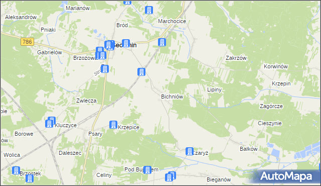 mapa Bichniów, Bichniów na mapie Targeo