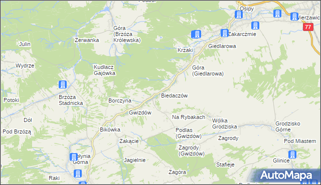 mapa Biedaczów, Biedaczów na mapie Targeo