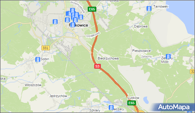mapa Biedrzychowa, Biedrzychowa na mapie Targeo