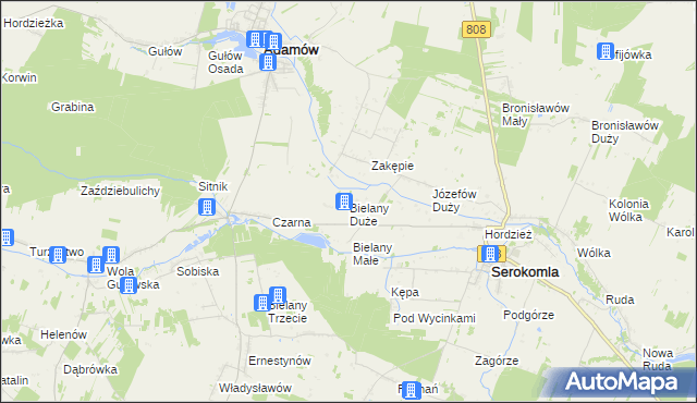 mapa Bielany Duże, Bielany Duże na mapie Targeo