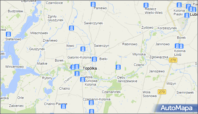 mapa Bielki, Bielki na mapie Targeo