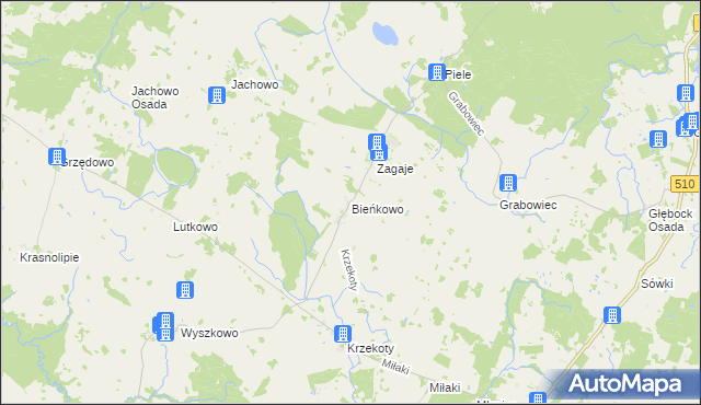 mapa Bieńkowo, Bieńkowo na mapie Targeo
