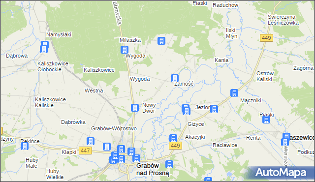 mapa Biernacice gmina Sieroszewice, Biernacice gmina Sieroszewice na mapie Targeo