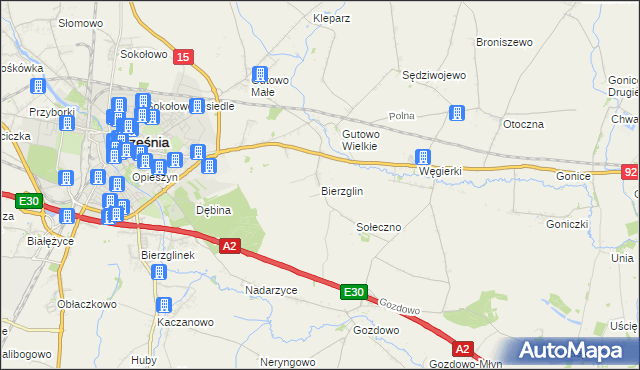 mapa Bierzglin, Bierzglin na mapie Targeo