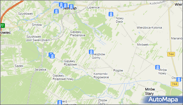 mapa Bieszków Górny, Bieszków Górny na mapie Targeo