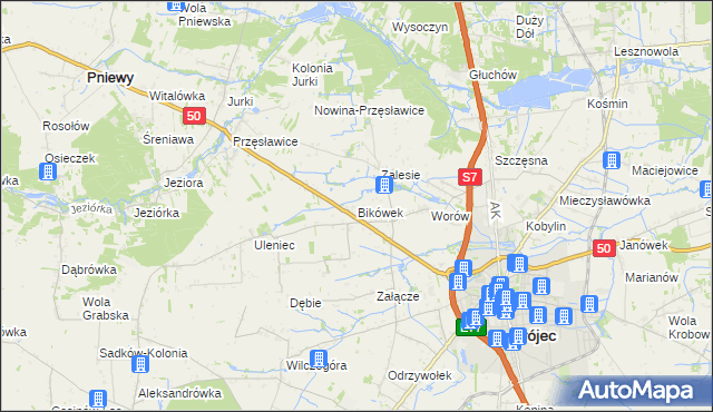 mapa Bikówek, Bikówek na mapie Targeo