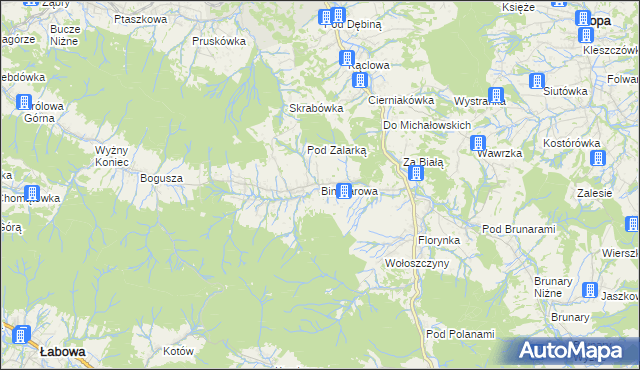 mapa Binczarowa, Binczarowa na mapie Targeo