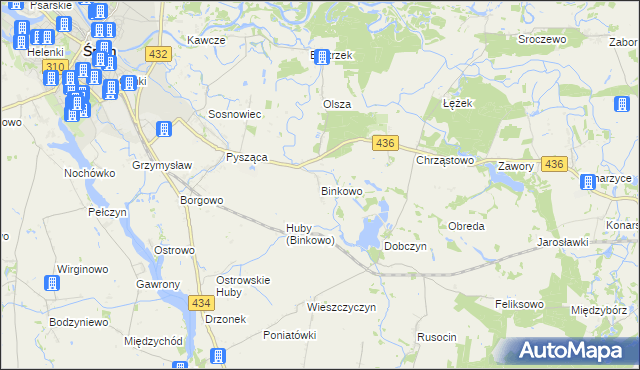 mapa Binkowo, Binkowo na mapie Targeo