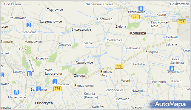 mapa Biórków Wielki, Biórków Wielki na mapie Targeo