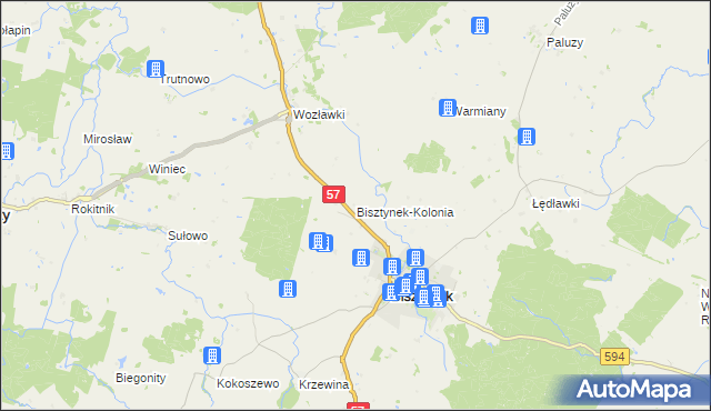 mapa Bisztynek-Kolonia, Bisztynek-Kolonia na mapie Targeo