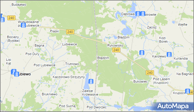 mapa Błądzim gmina Cekcyn, Błądzim gmina Cekcyn na mapie Targeo