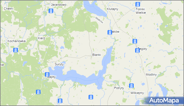 mapa Blanki, Blanki na mapie Targeo