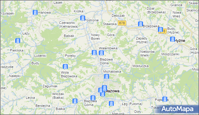 mapa Błażowa Dolna, Błażowa Dolna na mapie Targeo