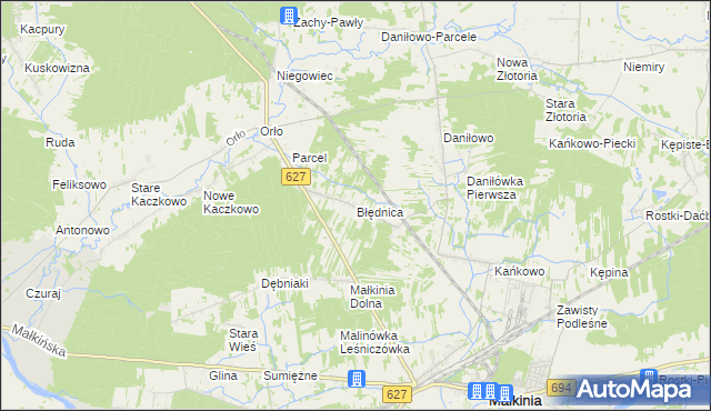 mapa Błędnica, Błędnica na mapie Targeo