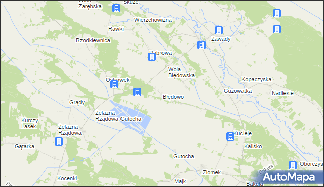 mapa Błędowo gmina Baranowo, Błędowo gmina Baranowo na mapie Targeo