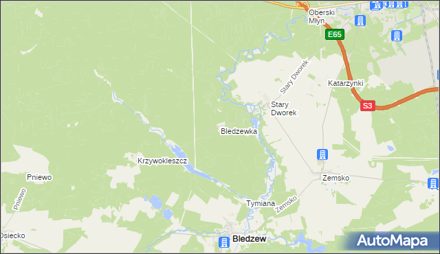 mapa Bledzewka, Bledzewka na mapie Targeo