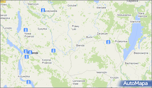 mapa Blenda, Blenda na mapie Targeo