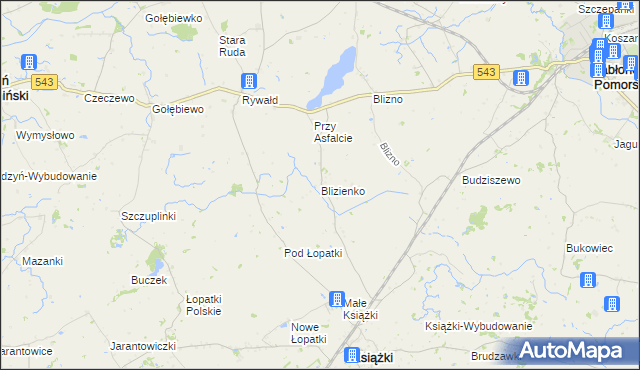 mapa Blizienko, Blizienko na mapie Targeo