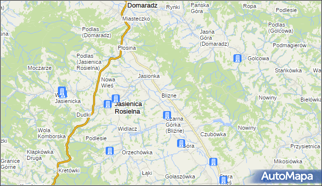 mapa Blizne, Blizne na mapie Targeo