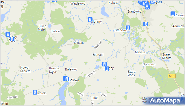 mapa Blunaki, Blunaki na mapie Targeo