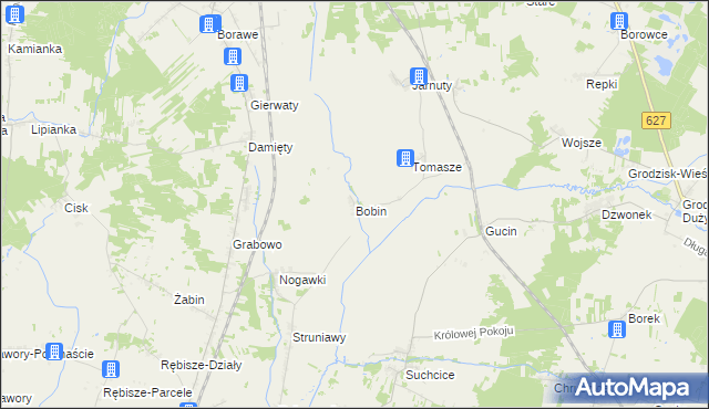 mapa Bobin gmina Czerwin, Bobin gmina Czerwin na mapie Targeo