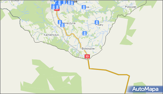 mapa Boboszów, Boboszów na mapie Targeo