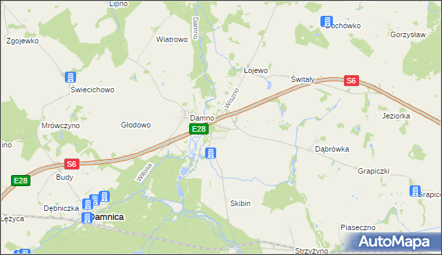 mapa Bobrowniki gmina Damnica, Bobrowniki gmina Damnica na mapie Targeo