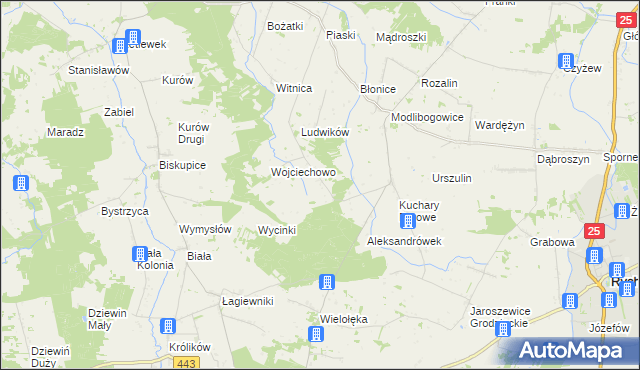mapa Bobrowo gmina Rzgów, Bobrowo gmina Rzgów na mapie Targeo