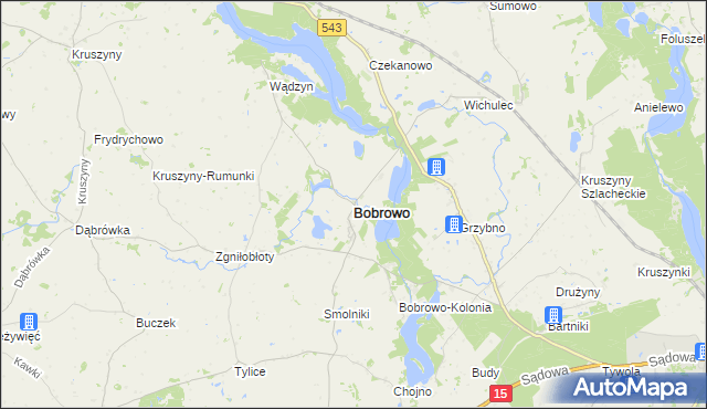 mapa Bobrowo powiat brodnicki, Bobrowo powiat brodnicki na mapie Targeo