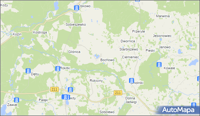 mapa Bochowo, Bochowo na mapie Targeo