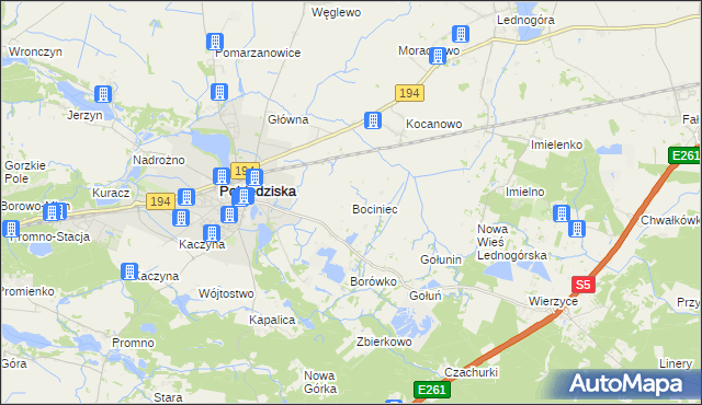 mapa Bociniec, Bociniec na mapie Targeo