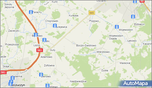 mapa Boczki-Świdrowo, Boczki-Świdrowo na mapie Targeo