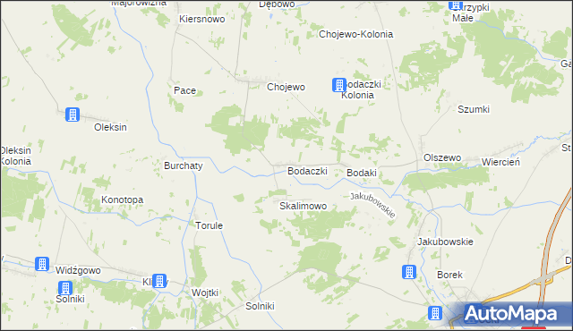 mapa Bodaczki, Bodaczki na mapie Targeo